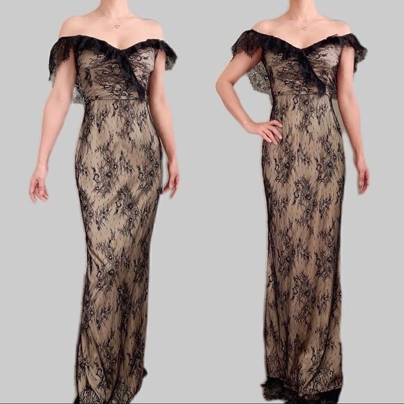 Sexy & Elegant Off-the shoulder Floral Lace Dress - Picture 4 of 13